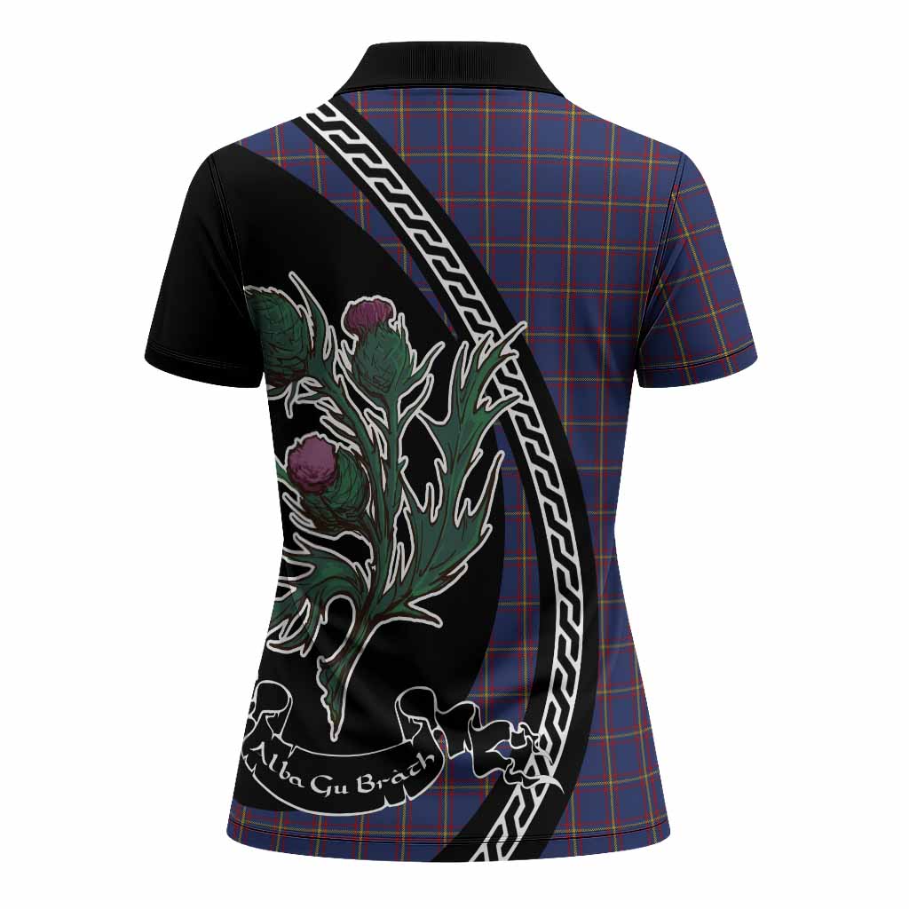 MacLaine (McLaine) Family Crest Tartan Women Polo Shirt Alba Thistle Inspired - Tartan Vibes Clothing