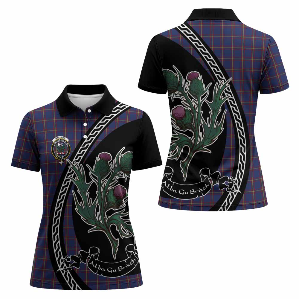 MacLaine (McLaine) Family Crest Tartan Women Polo Shirt Alba Thistle Inspired - Tartan Vibes Clothing