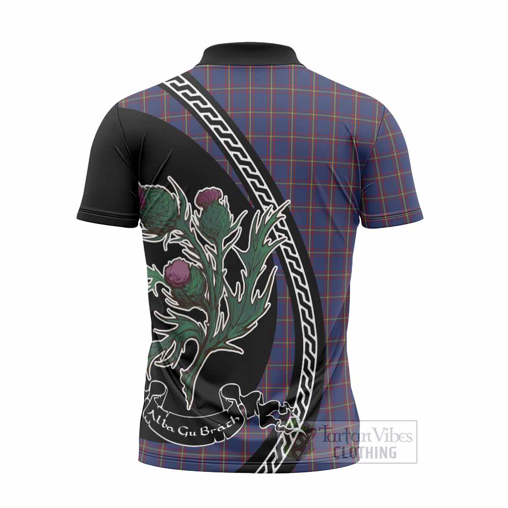 MacLaine (McLaine) Family Crest Tartan Zipper Polo Shirt Alba Thistle Inspired - Tartan Vibes Clothing