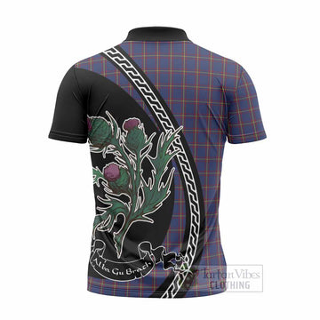 MacLaine (McLaine) Family Crest Tartan Zipper Polo Shirt Alba Thistle Inspired