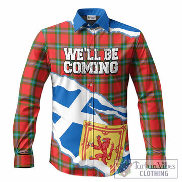 MacLaine (McLaine) Scotland Football Tartan Long Sleeve Button Shirts We'll Be Coming