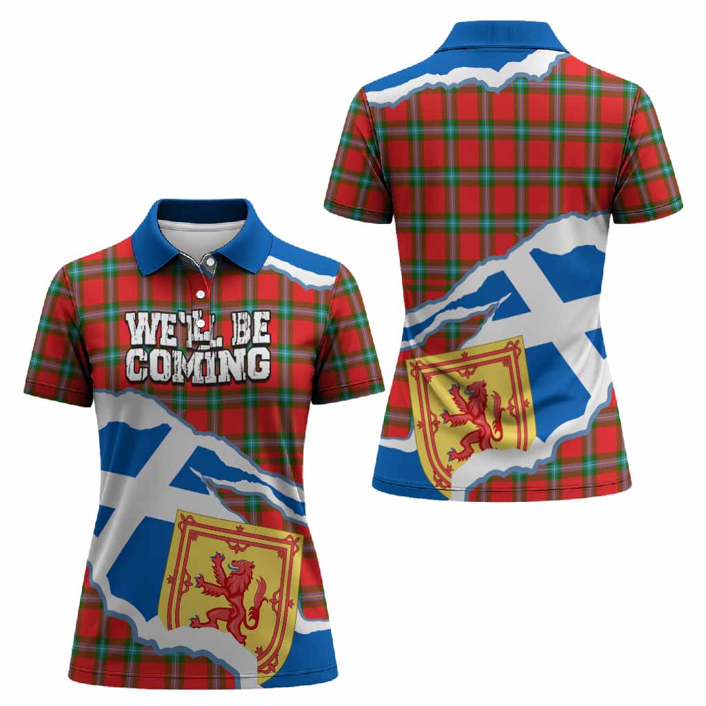 MacLaine (McLaine) Scotland Football Tartan Women Polo Shirt We'll Be Coming