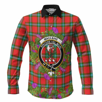 MacLaine (McLaine) Scotland Tartan Crest Thistle Heritage Long Sleeve Button Shirts