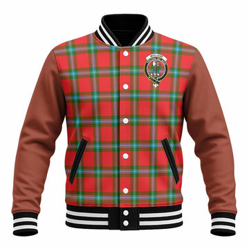 MacLaine (McLaine) Tartan Accent Baseball Jacket with Family Crest