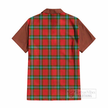 MacLaine (McLaine) Tartan Accent Cotton Hawaiian Shirt with Family Crest