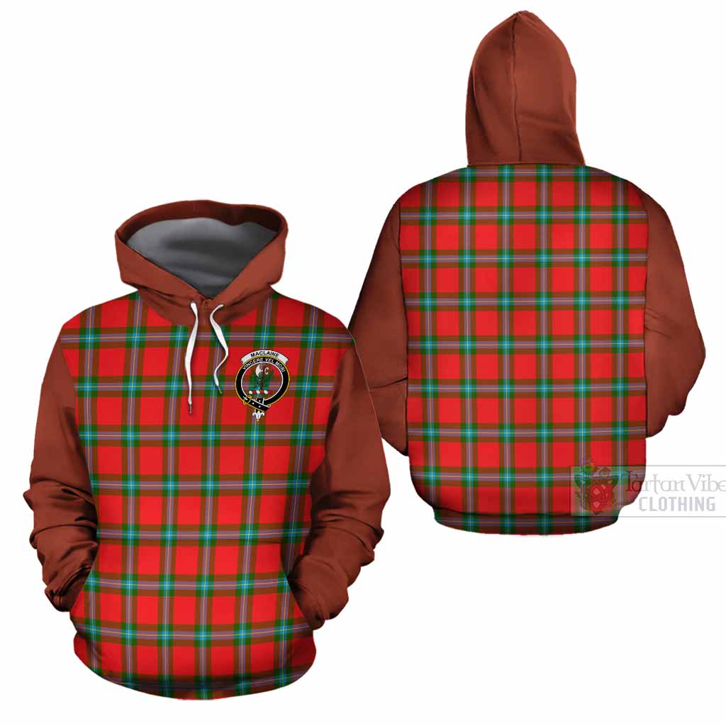 MacLaine (McLaine) Tartan Accent Cotton Hoodie with Family Crest
