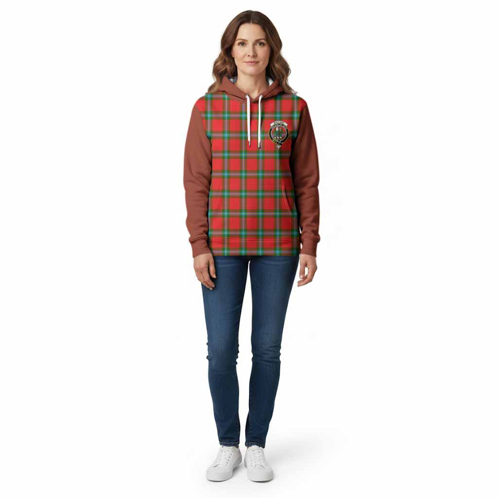 MacLaine (McLaine) Tartan Accent Cotton Hoodie with Family Crest