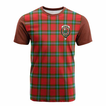 MacLaine (McLaine) Tartan Accent Cotton T-shirt with Family Crest