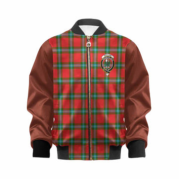 MacLaine (McLaine) Tartan Accent Kid Bomber Jacket with Family Crest