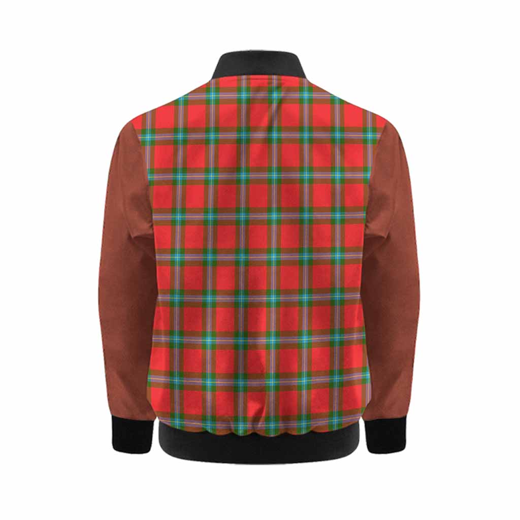 MacLaine (McLaine) Tartan Accent Kid Bomber Jacket with Family Crest