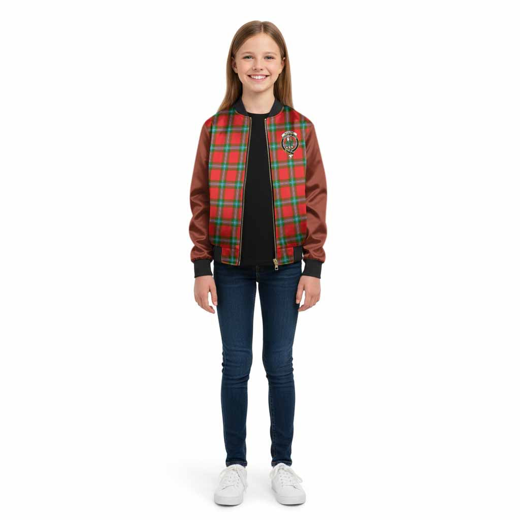 MacLaine (McLaine) Tartan Accent Kid Bomber Jacket with Family Crest