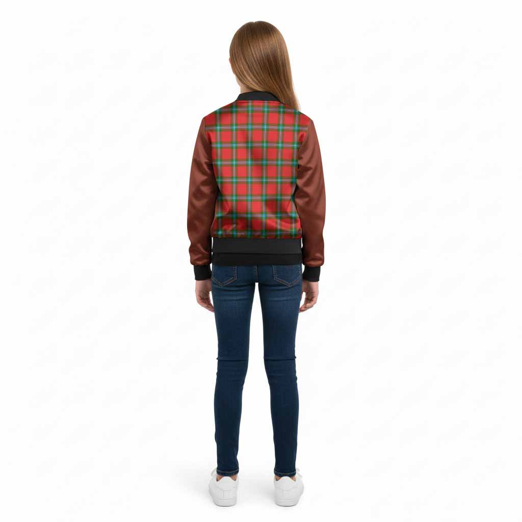 MacLaine (McLaine) Tartan Accent Kid Bomber Jacket with Family Crest