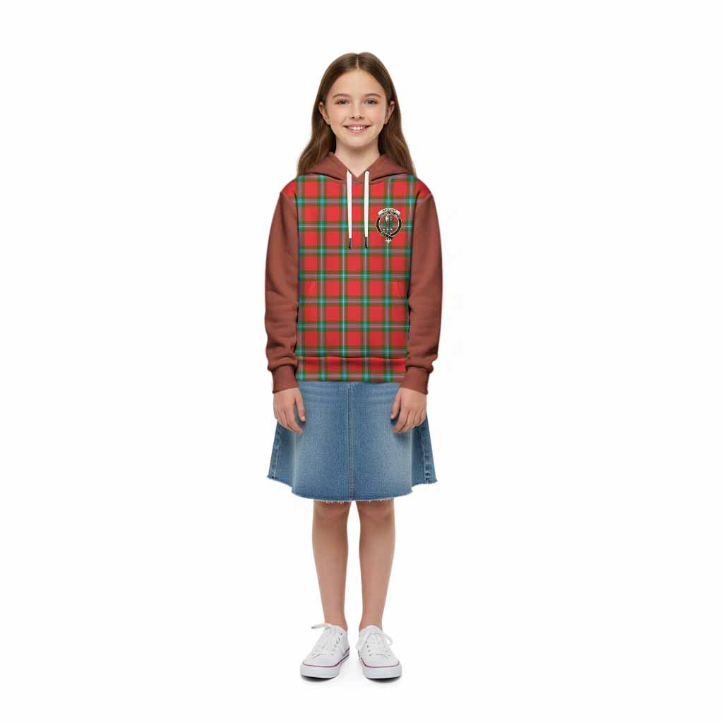 MacLaine (McLaine) Tartan Accent Kid Hoodie with Family Crest