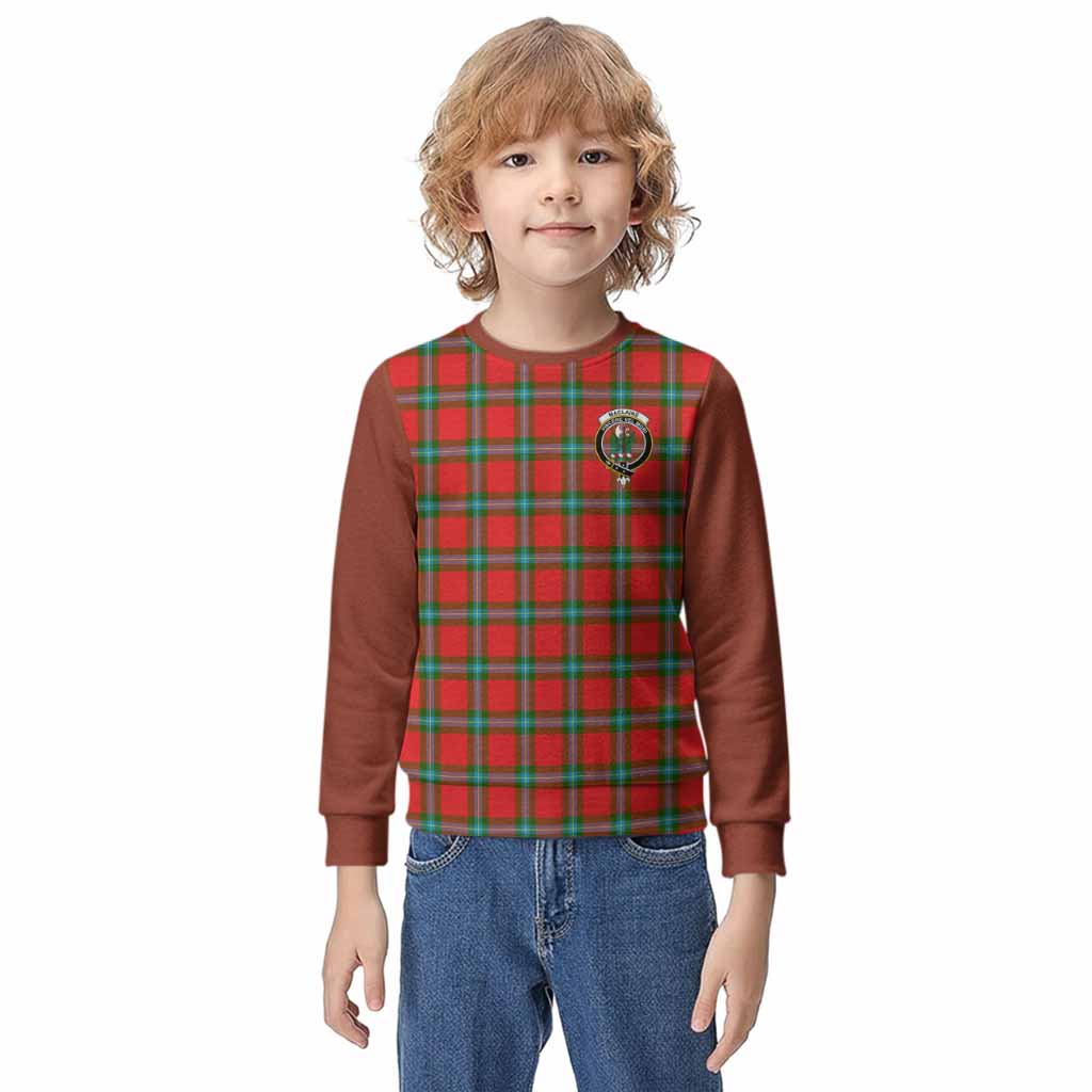 MacLaine (McLaine) Tartan Accent Kid Knitted Sweatshirt with Family Crest