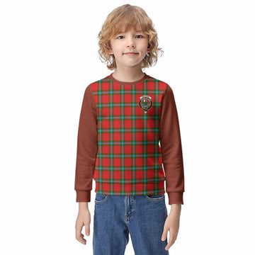 MacLaine (McLaine) Tartan Accent Kid Knitted Sweatshirt with Family Crest