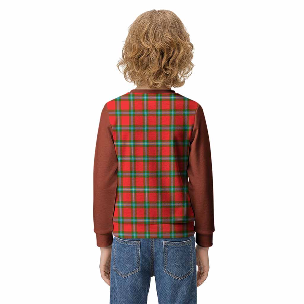 MacLaine (McLaine) Tartan Accent Kid Knitted Sweatshirt with Family Crest