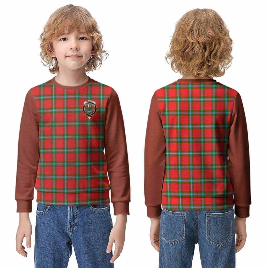 MacLaine (McLaine) Tartan Accent Kid Knitted Sweatshirt with Family Crest