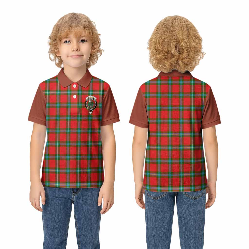 MacLaine (McLaine) Tartan Accent Kid Polo Shirt with Family Crest