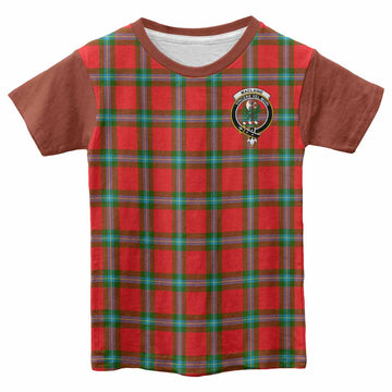 MacLaine (McLaine) Tartan Accent Kid T-shirt with Family Crest