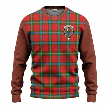 MacLaine (McLaine) Tartan Accent Knitted Sweater with Family Crest
