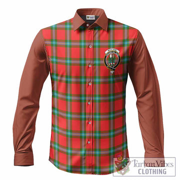 MacLaine (McLaine) Tartan Accent Long Sleeve Button Shirts with Family Crest
