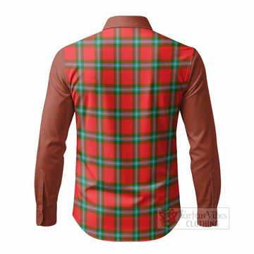 MacLaine (McLaine) Tartan Accent Long Sleeve Button Shirts with Family Crest