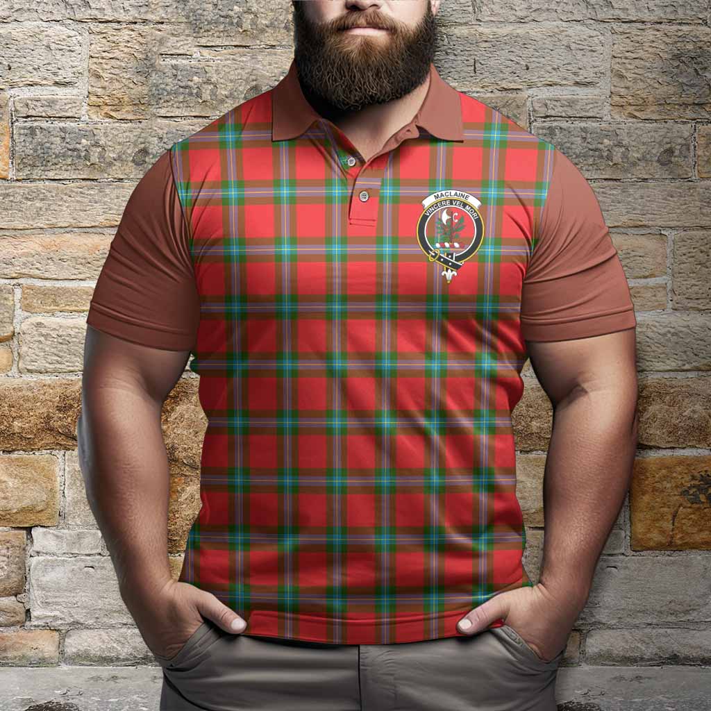 MacLaine (McLaine) Tartan Accent Polo Shirt with Family Crest