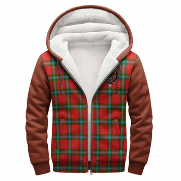 MacLaine (McLaine) Tartan Accent Sherpa Hoodie with Family Crest