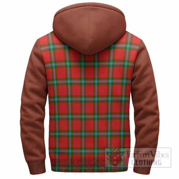 MacLaine (McLaine) Tartan Accent Sherpa Hoodie with Family Crest
