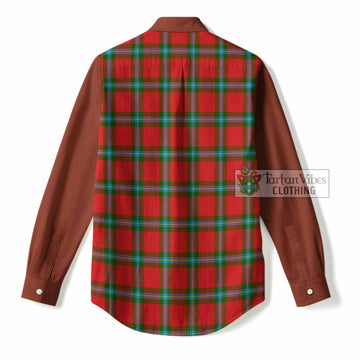 MacLaine (McLaine) Tartan Accent Women Casual Shirt with Family Crest