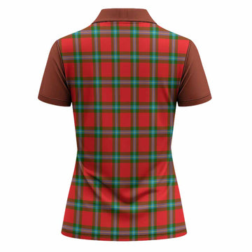 MacLaine (McLaine) Tartan Accent Women Polo Shirt with Family Crest