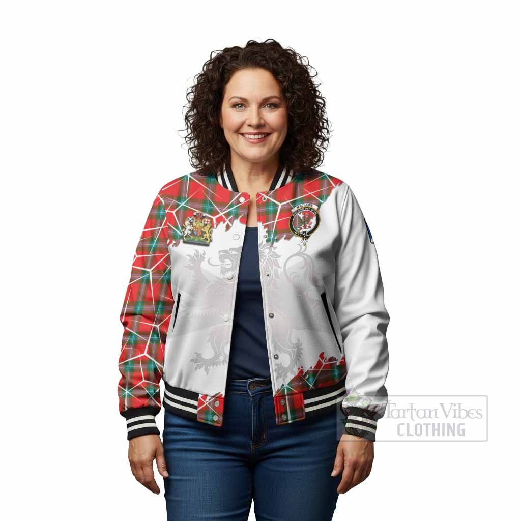 MacLaine (McLaine) Tartan Baseball Jacket with Family Crest and Lion Rampant Grunge Style