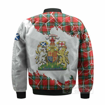 MacLaine (McLaine) Tartan Bomber Jacket with Family Crest and Lion Rampant Grunge Style