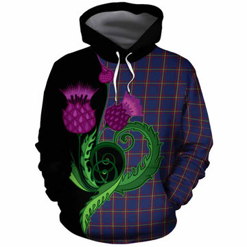 MacLaine (McLaine) Tartan Cotton Hoodie Traditional Scottish Thistle