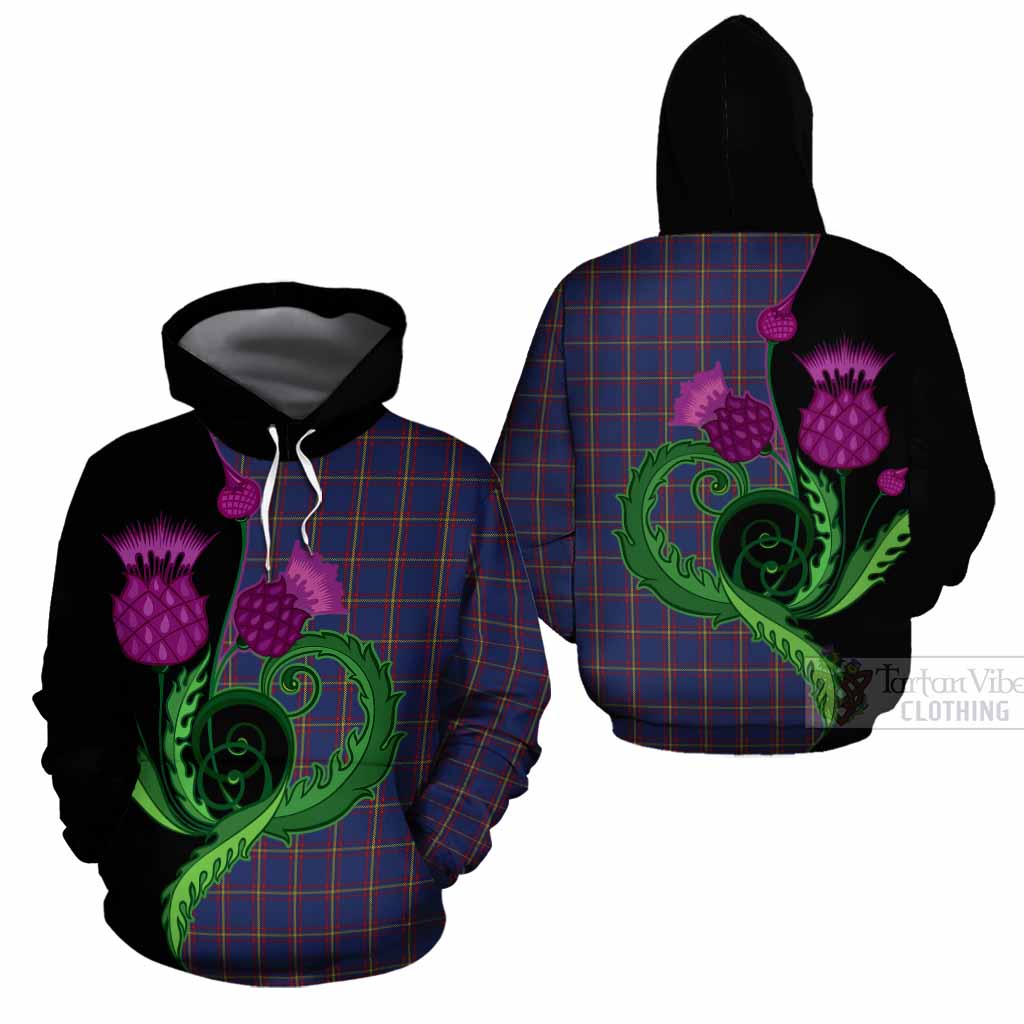 MacLaine (McLaine) Tartan Cotton Hoodie Traditional Scottish Thistle