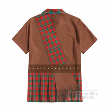 MacLaine (McLaine) Tartan Crest Cotton Hawaiian Shirt Kilt Costume Style