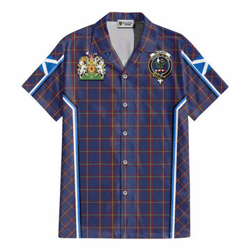 MacLaine (McLaine) Tartan Crest Cotton Hawaiian Shirt Scotland Coat of Arm Flag Style - Tartan Vibes Clothing