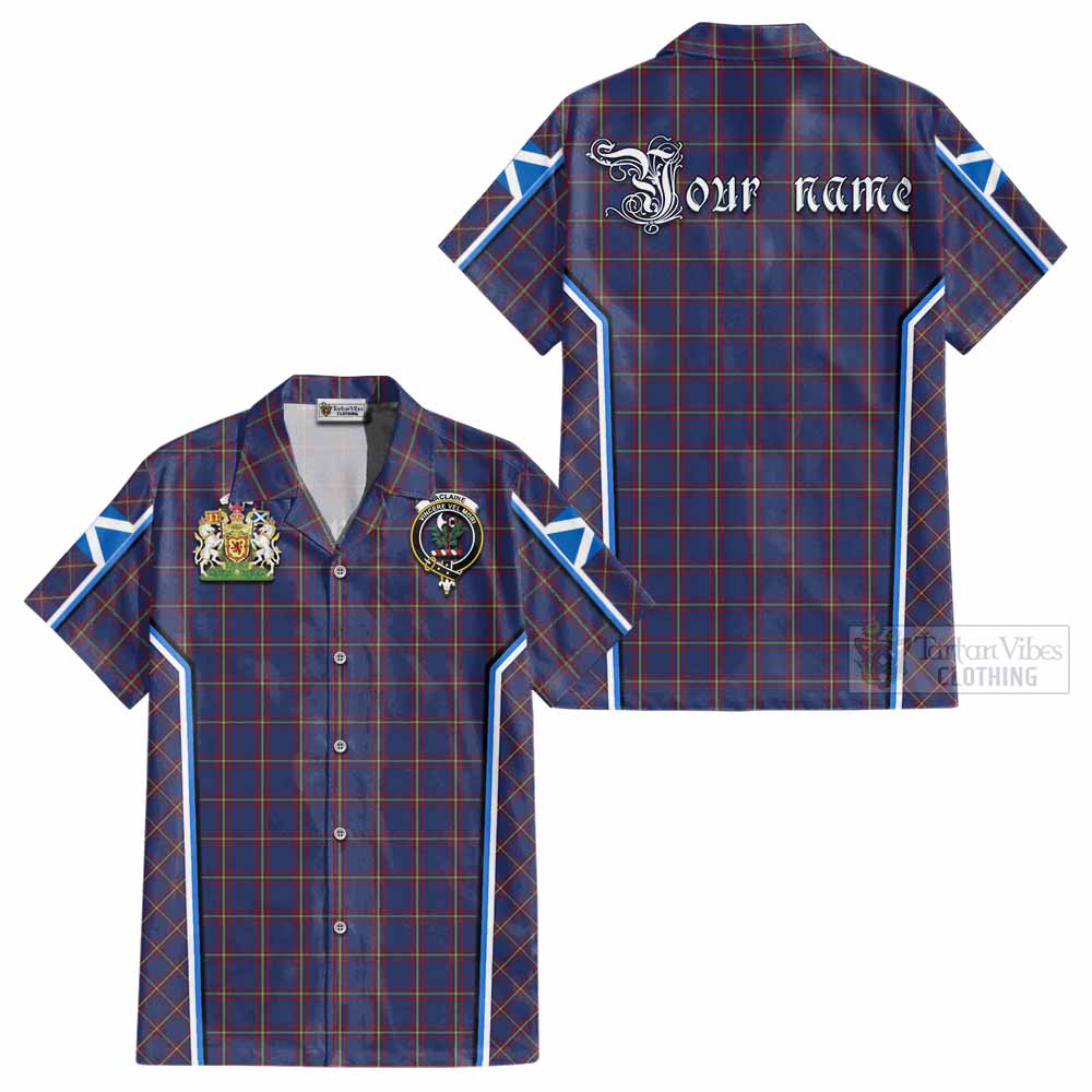 MacLaine (McLaine) Tartan Crest Cotton Hawaiian Shirt Scotland Coat of Arm Flag Style - Tartan Vibes Clothing