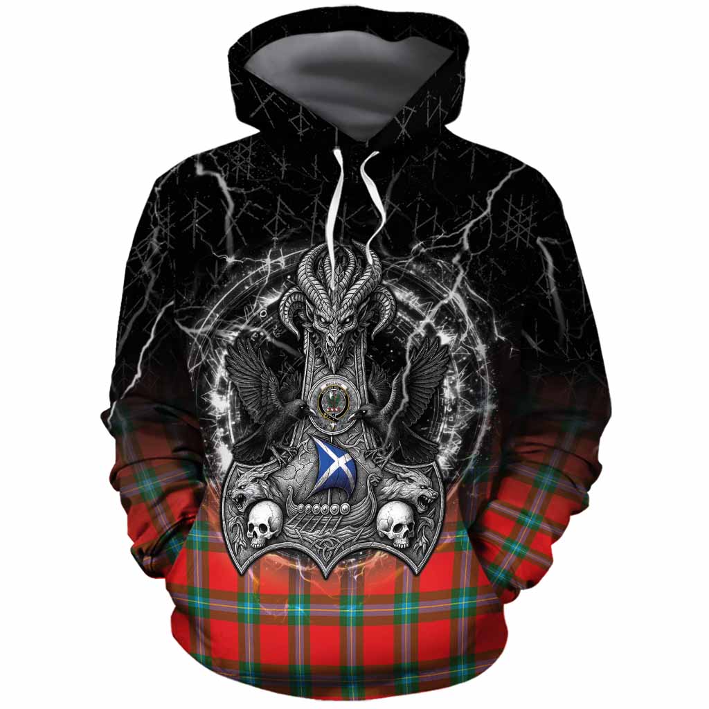 MacLaine (McLaine) Tartan Crest Cotton Hoodie Celtic Odin's Raven Legacy