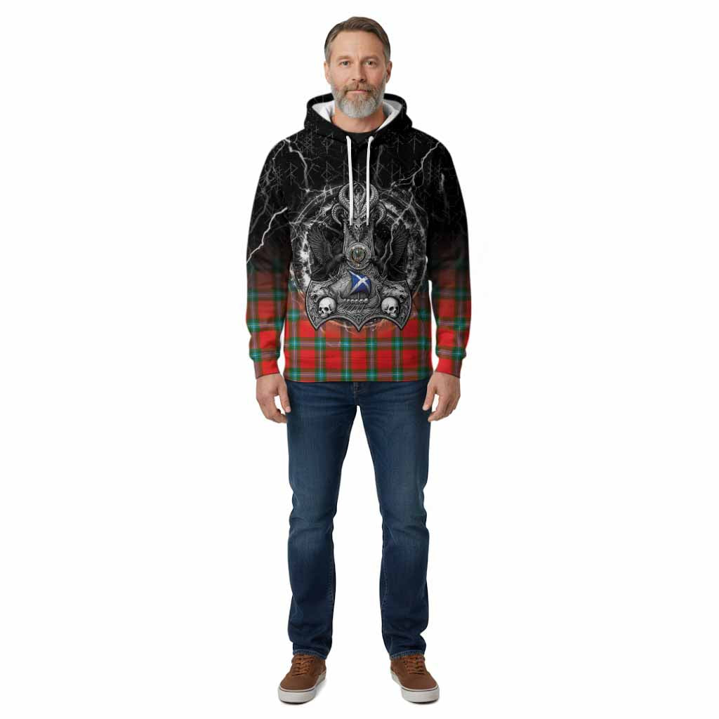 MacLaine (McLaine) Tartan Crest Cotton Hoodie Celtic Odin's Raven Legacy