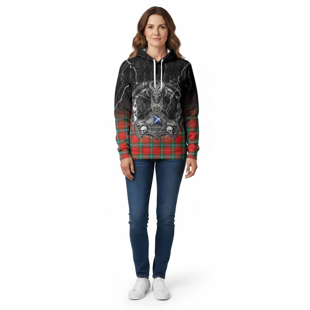 MacLaine (McLaine) Tartan Crest Cotton Hoodie Celtic Odin's Raven Legacy