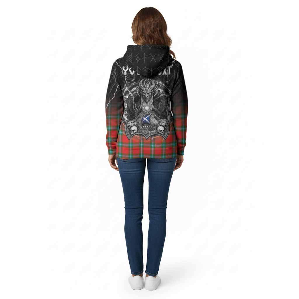MacLaine (McLaine) Tartan Crest Cotton Hoodie Celtic Odin's Raven Legacy