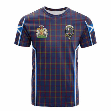 MacLaine (McLaine) Tartan Crest Cotton T-shirt Scotland Coat of Arm Flag Style - Tartan Vibes Clothing