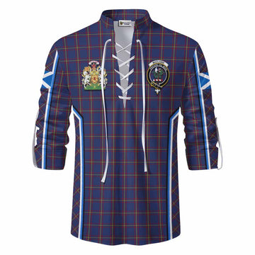 MacLaine (McLaine) Tartan Crest Ghillie Kilt Shirt Scotland Coat of Arm Flag Style