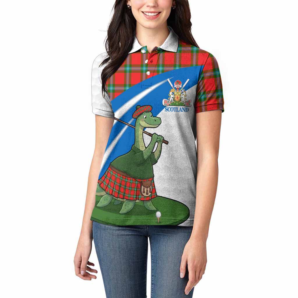 MacLaine (McLaine) Tartan Crest Golf Nessie Women Polo Shirt Loch Ness Monster Sporty Style