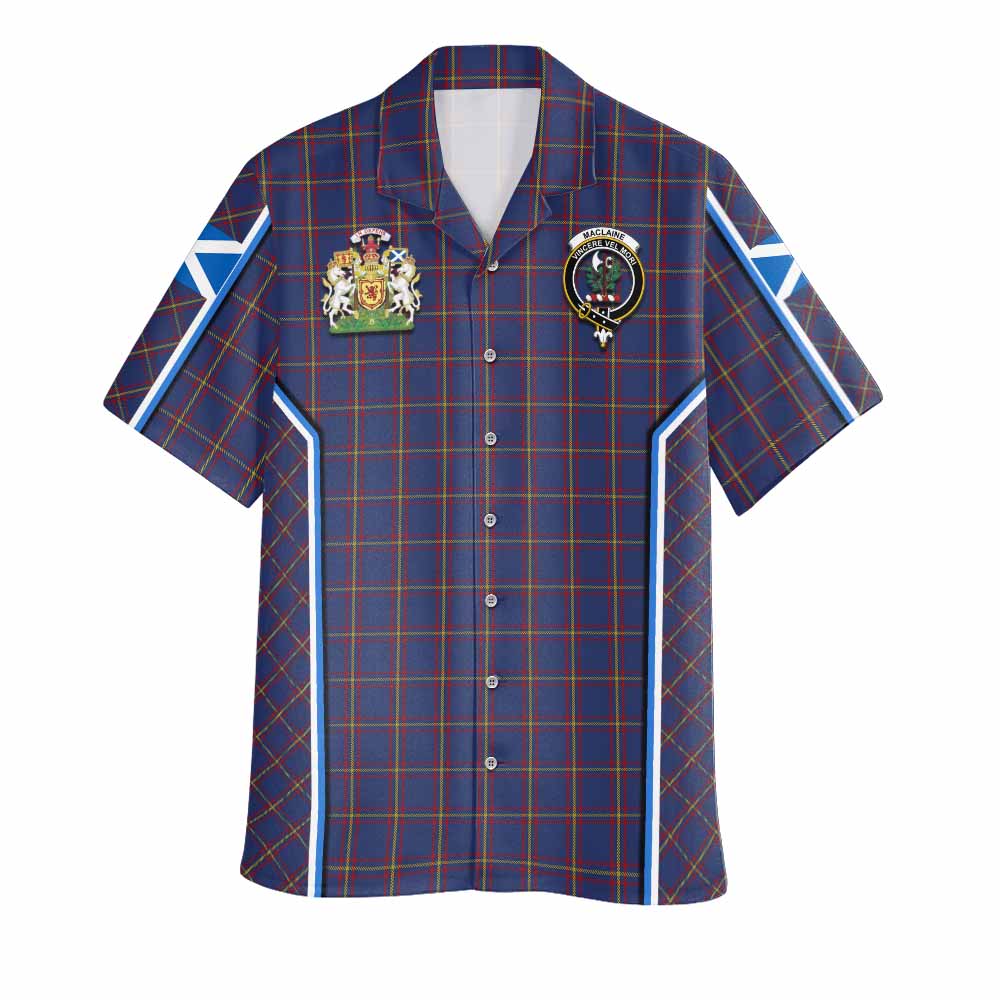 MacLaine (McLaine) Tartan Crest Hawaiian Shirt Scotland Coat of Arm Flag Style - Tartan Vibes Clothing