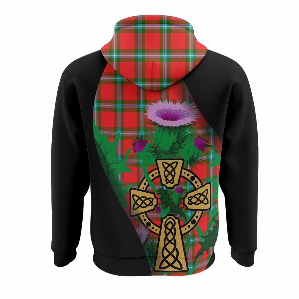 MacLaine (McLaine) Tartan Crest Hoodie Celtic Cross Thistle Flowers