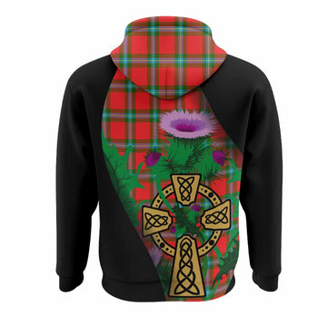 MacLaine (McLaine) Tartan Crest Hoodie Celtic Cross Thistle Flowers