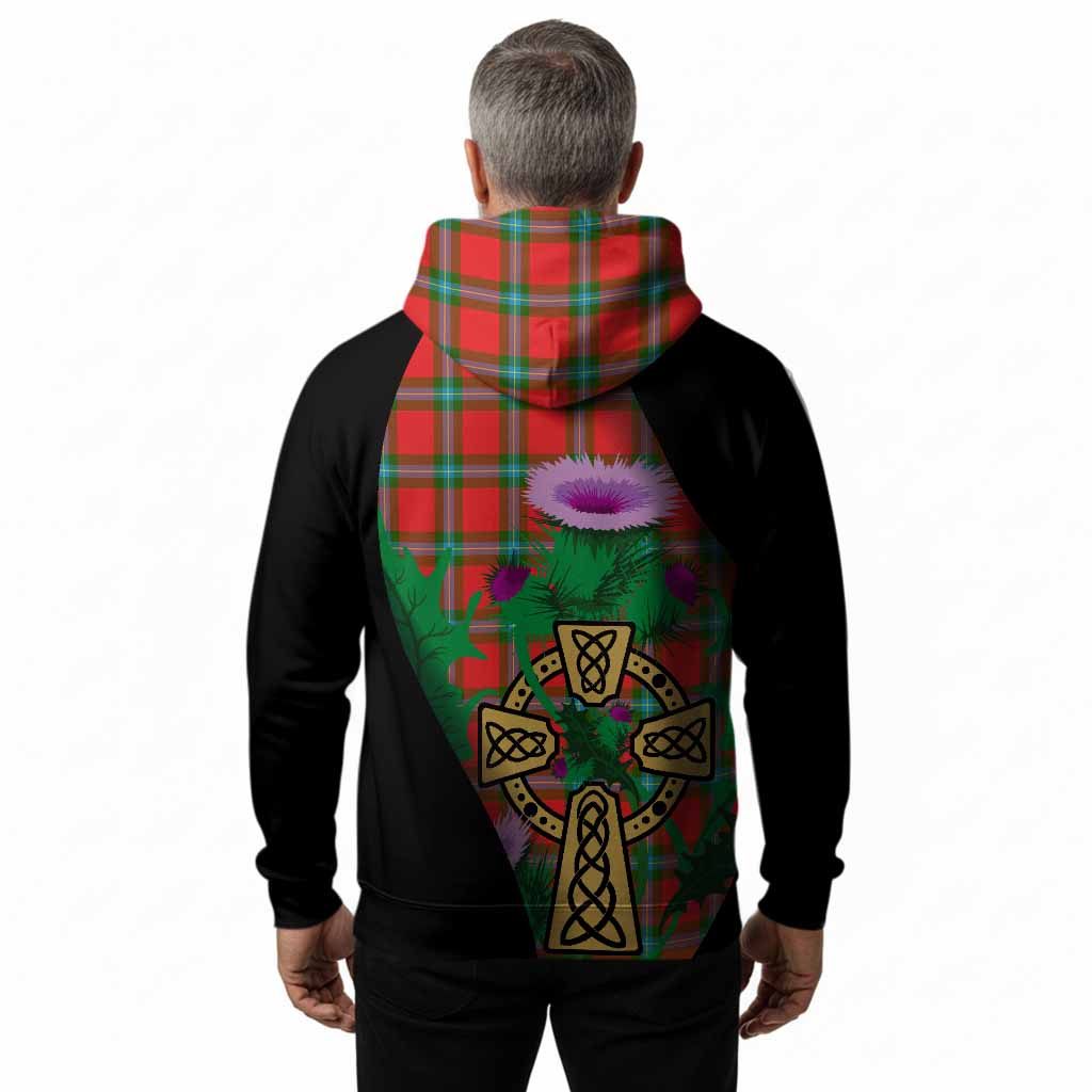 MacLaine (McLaine) Tartan Crest Hoodie Celtic Cross Thistle Flowers