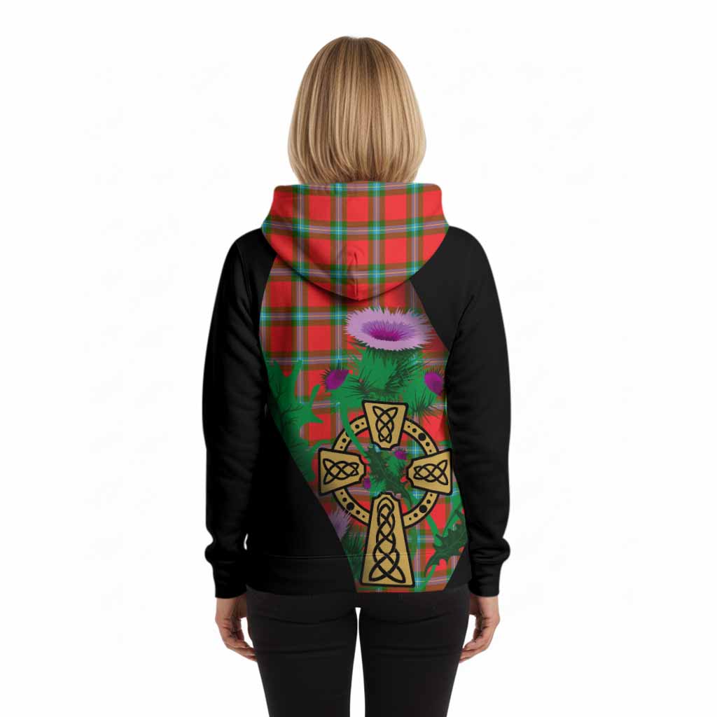 MacLaine (McLaine) Tartan Crest Hoodie Celtic Cross Thistle Flowers